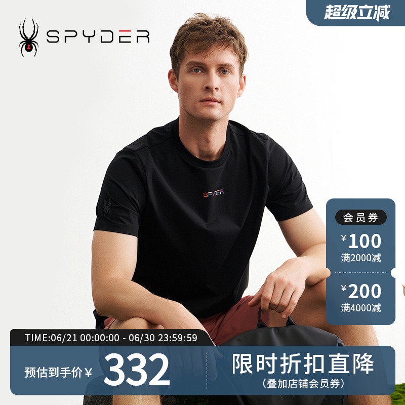 spyder夏季户外透气运动短袖