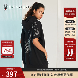 SPYDER蜘蛛女子连帽宽松大logo印花356 STYLE卫衣裙23CS314W