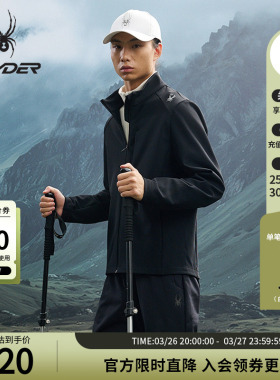 SPYDER蜘蛛秋冬男子耐磨透气户外休闲运动立领夹克外套25EF115M