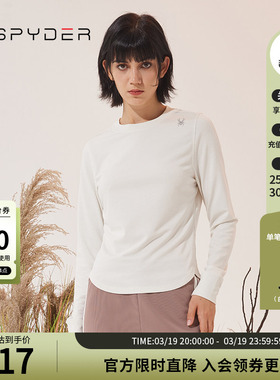 SPYDER新品女子TRAINING秋冬长袖T恤圆领修身内搭23CF406W