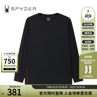 SPYDER蜘蛛秋冬男TRAINING纯色舒适休闲运动长袖 圆领T恤24MF455M