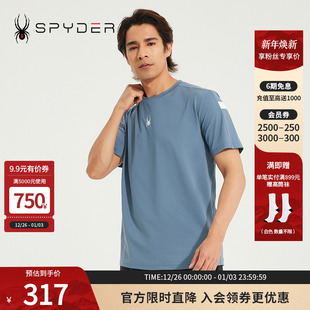 SPYDER蜘蛛男子圆领大logo撞色TRAINING短袖 T恤23MR415M