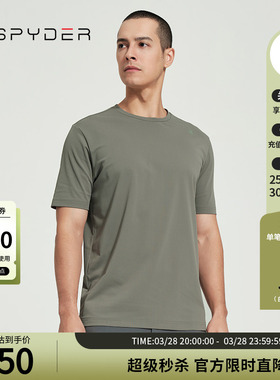 SPYDER蜘蛛春夏男TRAINING日常休闲纯色透气圆领短袖T恤24ES485M