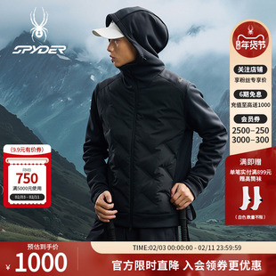 SPYDER蜘蛛男子SKI LIFE防风保暖外套鹅绒短款连帽羽绒服25EF229M