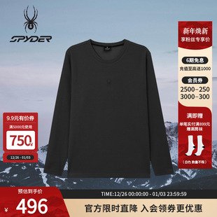 SPYDER蜘蛛秋冬男子华夫格面料透气休闲运动长袖 圆领T恤25MF403M
