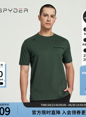 SPYDER蜘蛛春夏男SKI LIFE休闲纯色日常运动上衣短袖T恤24CS411M