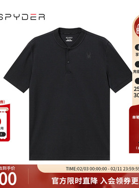 SPYDER蜘蛛春夏男URBAN LIFE罗马布耐磨亨利领短袖POLO衫24ES403M