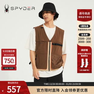 SPYDER蜘蛛男子马甲登山钓鱼多袋宽松网眼356 STYLE背心23CS123M