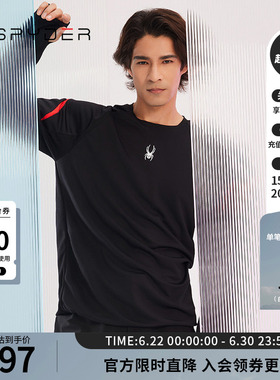 SPYDER蜘蛛春夏男士TRAINING拼接透气撞色圆领长袖T恤23CS427M