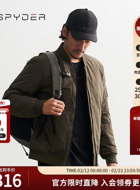 SPYDER蜘蛛秋冬男MOUNTAIN LIFE轻薄保暖罗纹短款羽绒服24CF211M
