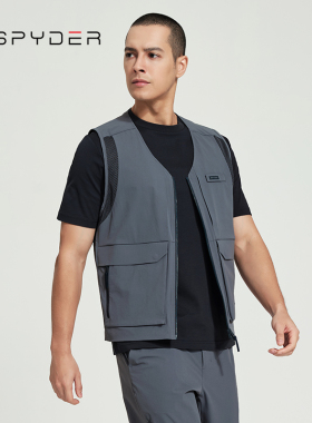 SPYDER蜘蛛春秋男SKI LIFE户外运动跑步保暖透气马甲背心24CS121M