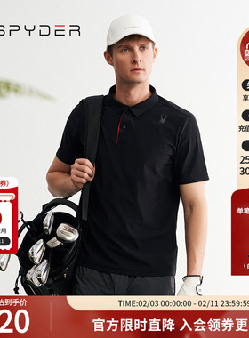SPYDER蜘蛛春夏男子TRAINING运动弹力透气短袖POLO衫T恤24ES487M