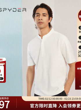 SPYDER蜘蛛春夏男356 STYLE冰凉丝运动亨利领凉感POLO衫23MR403M