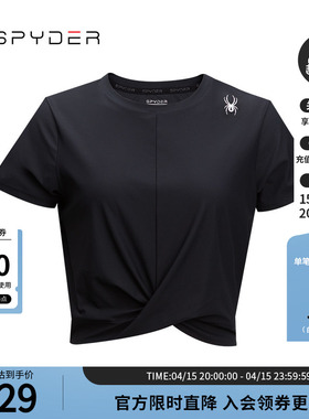 SPYDER蜘蛛春夏女TRAINING弹力修身显瘦运动圆领短袖T恤24CS444W