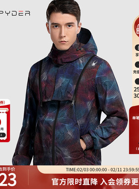SPYDER蜘蛛春夏男子356STYLE印花时尚百搭可脱连帽夹克20CS105M
