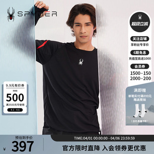 T恤23CS427M SPYDER蜘蛛男子圆领拼接透气撞色TRAINING长袖