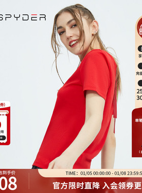 SPYDER蜘蛛春夏女356 STYLE新年国风亲肤舒适保暖短袖T恤22SS404W