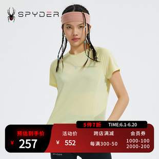 T恤22CF402W SPYDER蜘蛛雪服春夏女子TRAINING系列舒适透气短袖