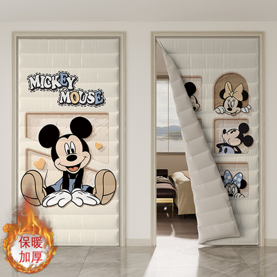 冬季新品卡通迪士尼加厚防风保温门帘抗冻家用挡风保暖空调棉帘