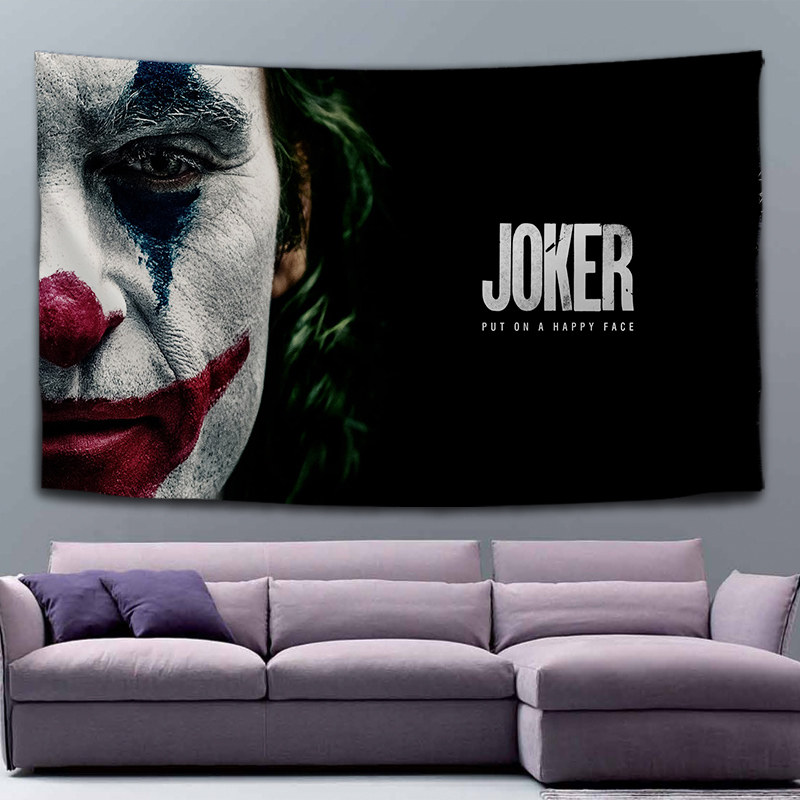 电影海报小丑joker个性大号黑色挂毯学生卧室工作室定制背景布