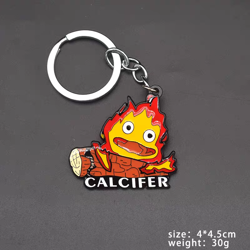 卡西法火焰小火苗哈尔的移动城堡周边钥匙扣挂件胸针钥匙圈链饰品