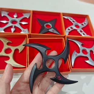 火影手里剑风魔动漫武器道具风循带轴承转动手里剑合金属旋转模型