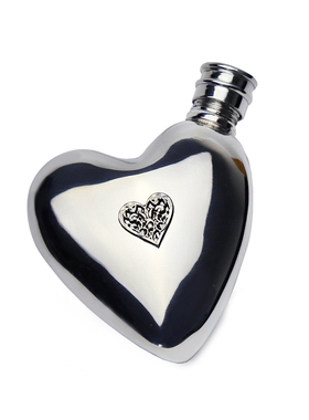 英国进口Taliesin Pewter心形锡酒壶 复古英伦 便携随身户外露营