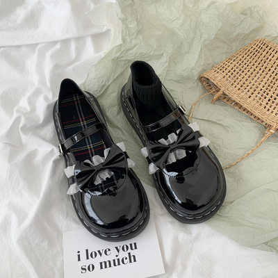 taobao agent Round head cute little leather shoes female spring and summer new bow versatile Japanese jk college style Mary Zhen single shoes thin