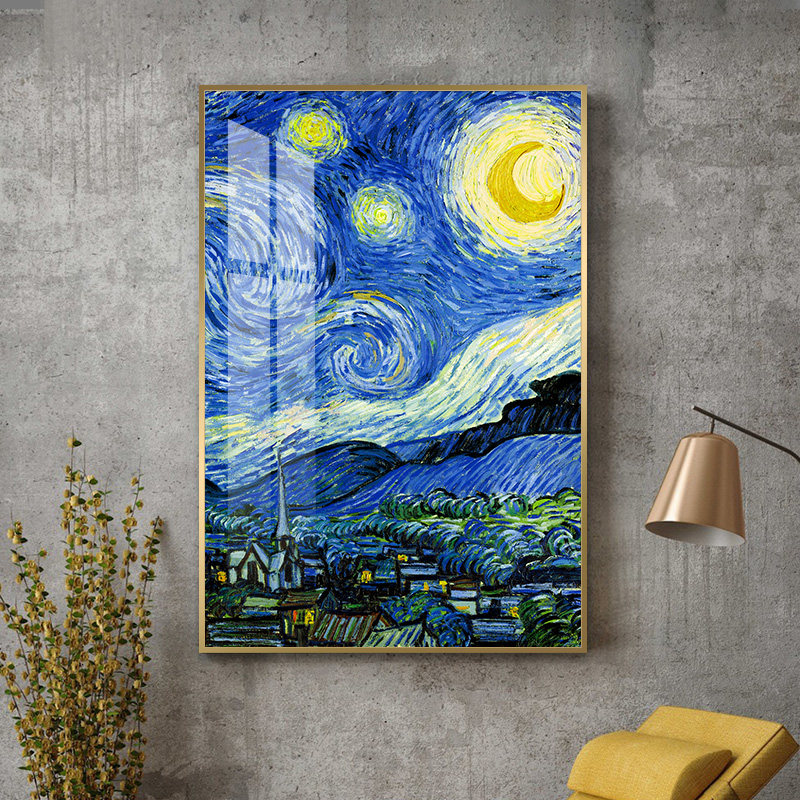 星空梵高装饰画世界名画丰收餐厅背景墙挂画卧室床头客厅壁画大气,家居饰品,现代装饰画,淘宝优惠券,粉丝福利购,淘宝优惠卷