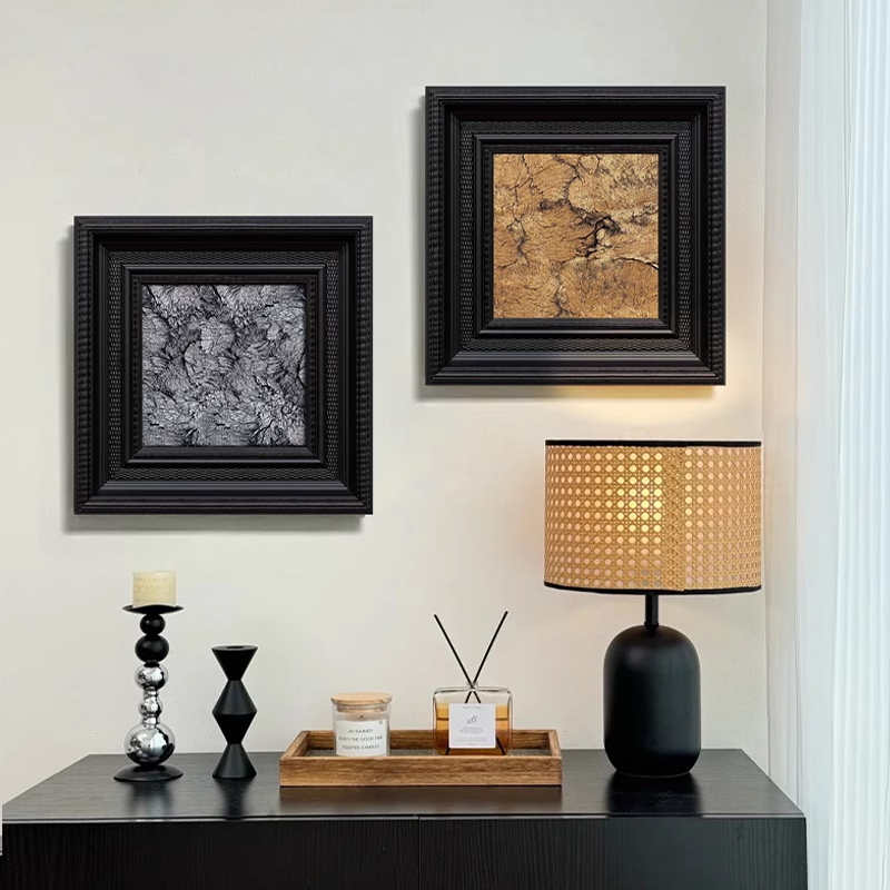 中古风玄关正门装饰画法式复古实物立体沙发墙面挂画楼梯间壁画