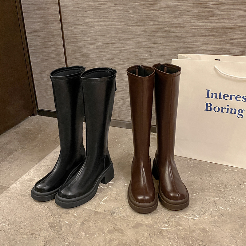 一三良品冬季新款小个子增高6cm小码3233不过膝显腿长百搭长筒靴~