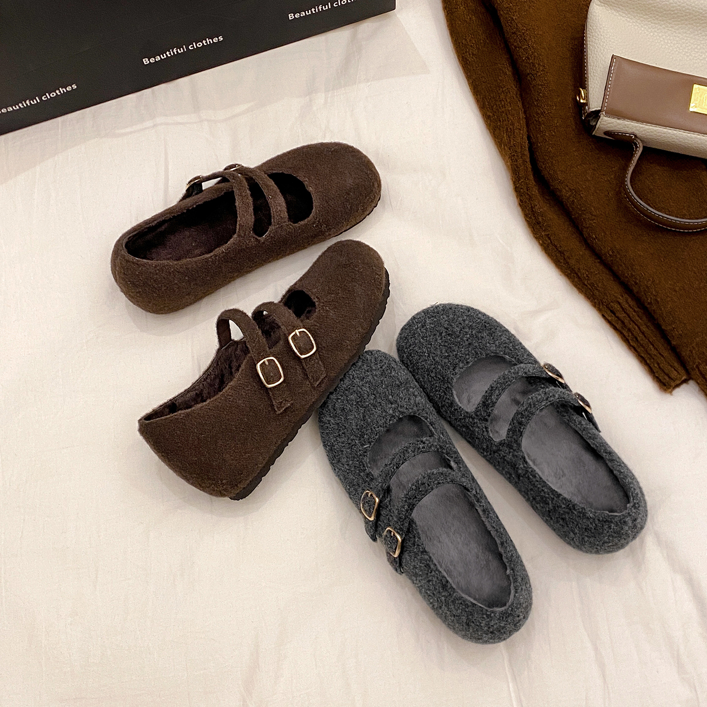 【12.8日新品】秋冬复古小码3332玛丽珍女鞋博肯增高5cm单鞋