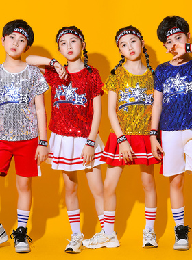 六一儿童啦啦操舞台演出服装男女童街舞爵士舞服少儿拉拉队表演服