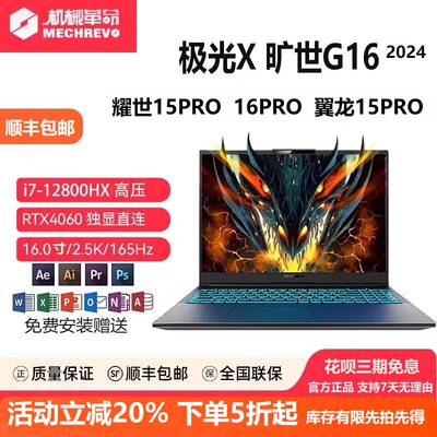 机械革命旷世G16  RTX4060 16英寸独显电竞游戏本笔记本电脑极光X