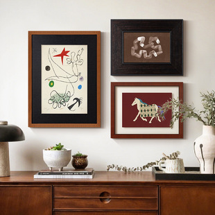 《绘中世界》中古风沙发背景包豪斯抽象艺术组合餐厅卧室装饰挂画