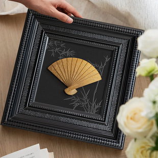 《竹蕴金扇》法式中古风摆件高级感小众艺术挂画卧室装饰立体挂画