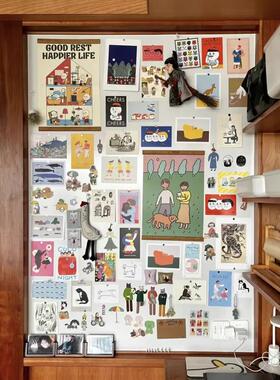 磁性双层白板墙贴家用照片墙diy装饰哑光自粘黑板贴儿童贴卧室木柜无尘写字板磁力软白板可擦彩画书桌磁吸板