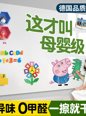白板墙贴儿童家用墙面磁性式班纸办公挂墙画板可移除不伤墙磁力吸铁教学可擦写玻璃涂鸦软小黑板贴白板写字板