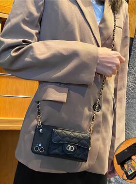 奢华小香风菱格零钱包适用荣耀200手机壳80se畅玩60plus女潮play9T高级感v20斜挎绳70pro软硅胶magic5个性x10