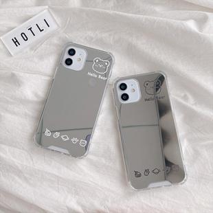 5T软硅胶R女潮防摔套 6t小众新款 小熊镜面适用一加10pro手机壳1加9RT补妆镜1 7tpro小清新oneplus8简约创意1