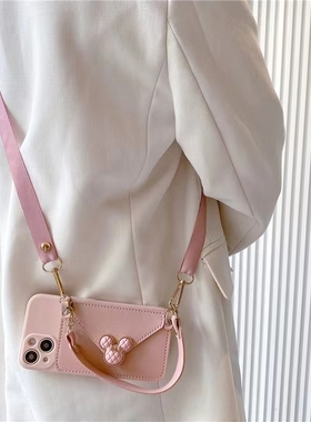 黑色小香风米妮零钱包vivoy9s手机壳y93高级感y7s女款y97背带y75s斜跨挂绳y67y85a手提包y91y55s防摔y66套y3s