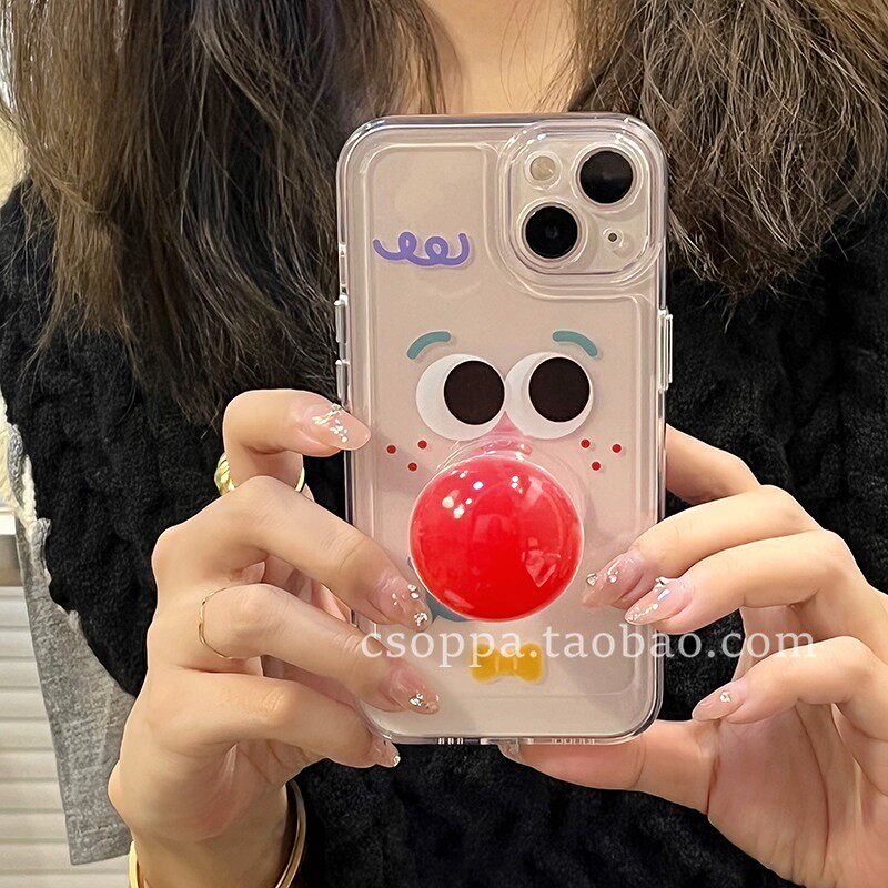 搞怪表情小丑鼻子美图t9手机壳t9限量版mp1718支架v7全包t8s个性m8网