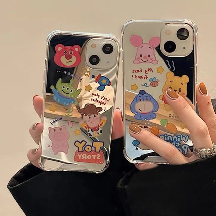 日韩ins卡通动物集合镜面适用于畅玩30plus手机壳20pro畅玩9A新款8C荣耀7X可爱Honor6A全包硅胶5a补妆镜8防摔