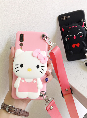 realme真我x50手机壳realmex2pro软硅胶oppo零钱包realmeQ背带斜挎挂绳5por全包防摔套XT卡通可爱reaimex女潮