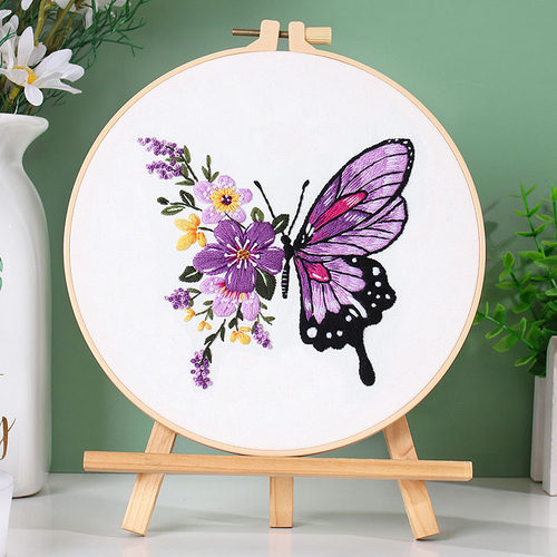 蝴蝶刺绣diy材料包有视频