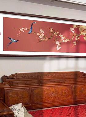 喜上枝头客厅挂画饭店雅间花鸟国画餐厅壁画沙发背景墙茶室装饰画