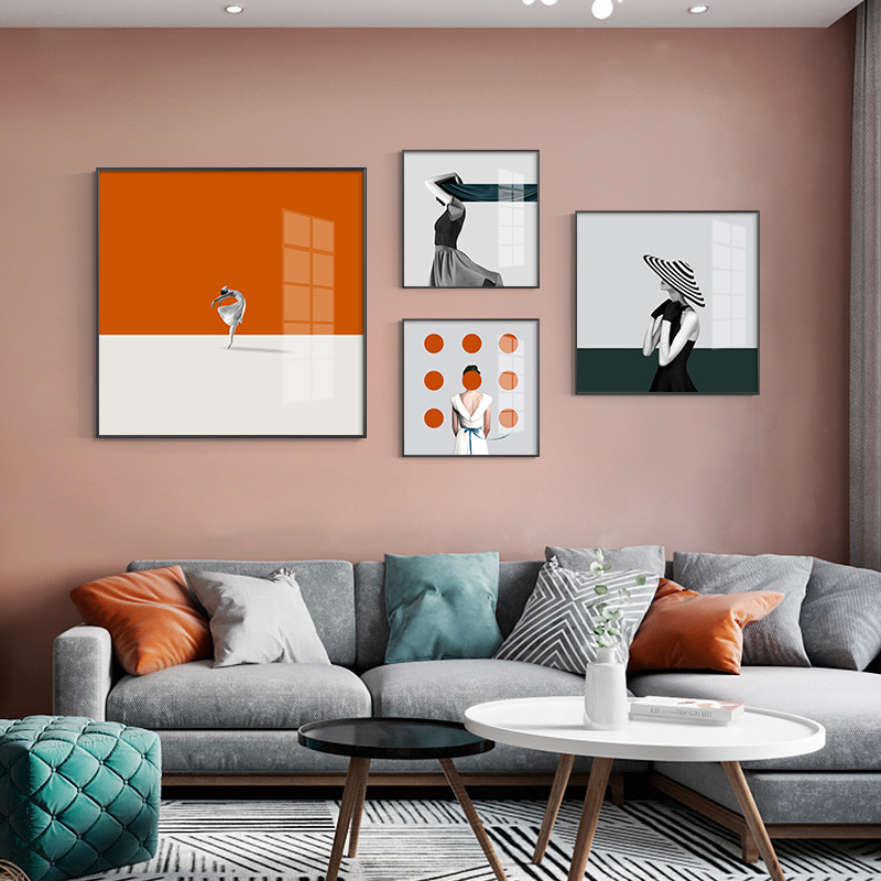 现代简约客厅装饰画卧室人物挂画餐厅北欧玄关晶瓷沙发背景墙壁画图片
