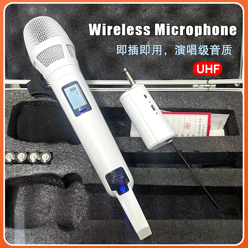 新款明星款蓝灯麦克风KTV家用娱乐声卡直播户外音响街唱无线话筒