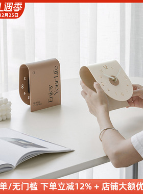 木工小舅 简约家居客厅台式座钟饰品玄关酒柜大气时钟装饰摆件