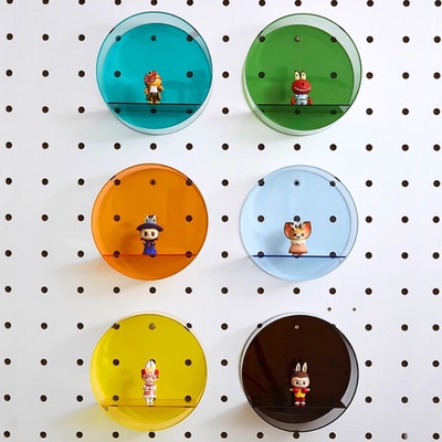 木工小舅 圆孔洞洞板盲盒收纳 手办积木摆件单个迷你上墙展示架